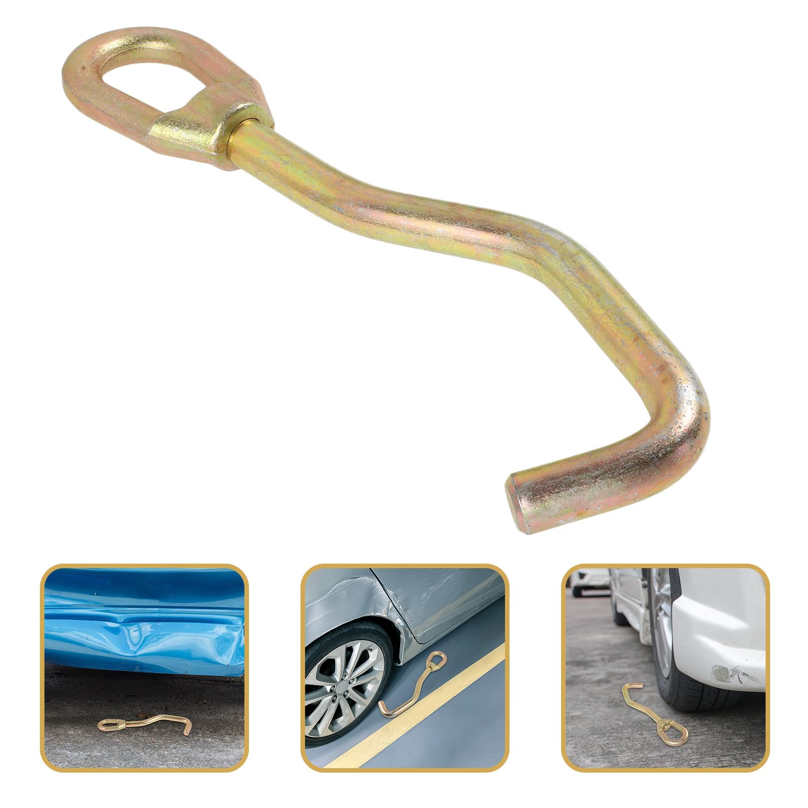 Zerodeko Crochets de Réparation de Carrosserie pour Calibrage de Tôle Tête Ronde de Serpent en Acier Or, Outil Mécanique Auto Polyvalent pour Réparation Automobile