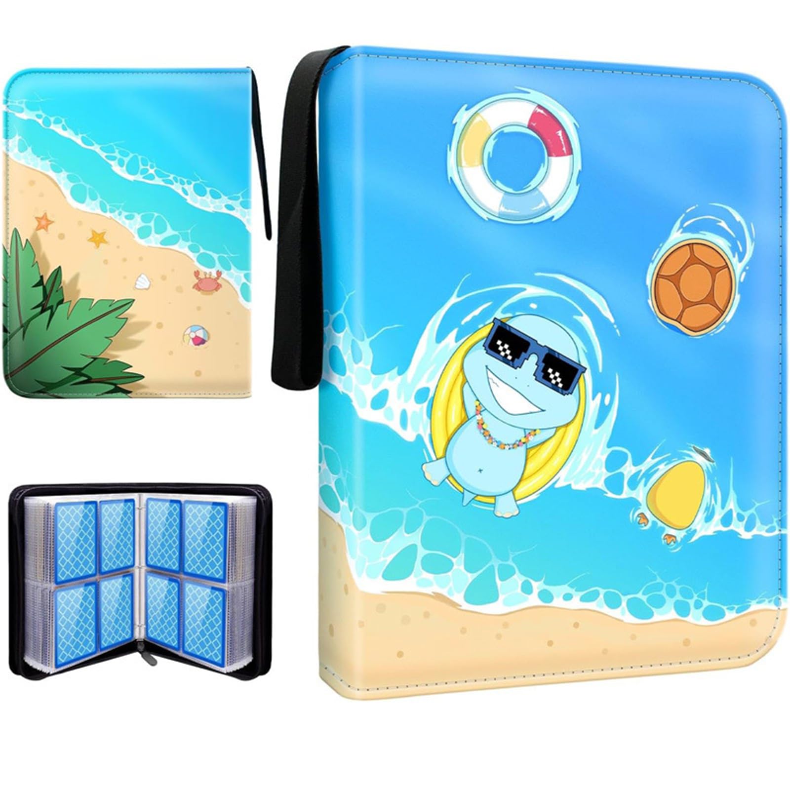 ViWaVee Album kolekcjonerski na karty Pokemon, na 50 stron, 400 kieszeni, przenośny, wodoszczelny album na karty PU, najlepszy wybór dla kolekcjonerów kart, prezent dla dzieci.