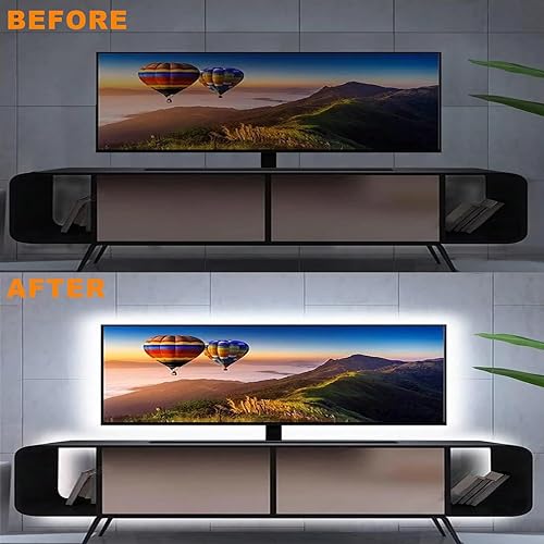 Miniatura 2 de Tira de luces LED USB de 5 V, paquete de 2 tiras de luz COB blanca, luces de TV de 3.28 pies, tira LED corta de 5 V flexible y brillante para debajo