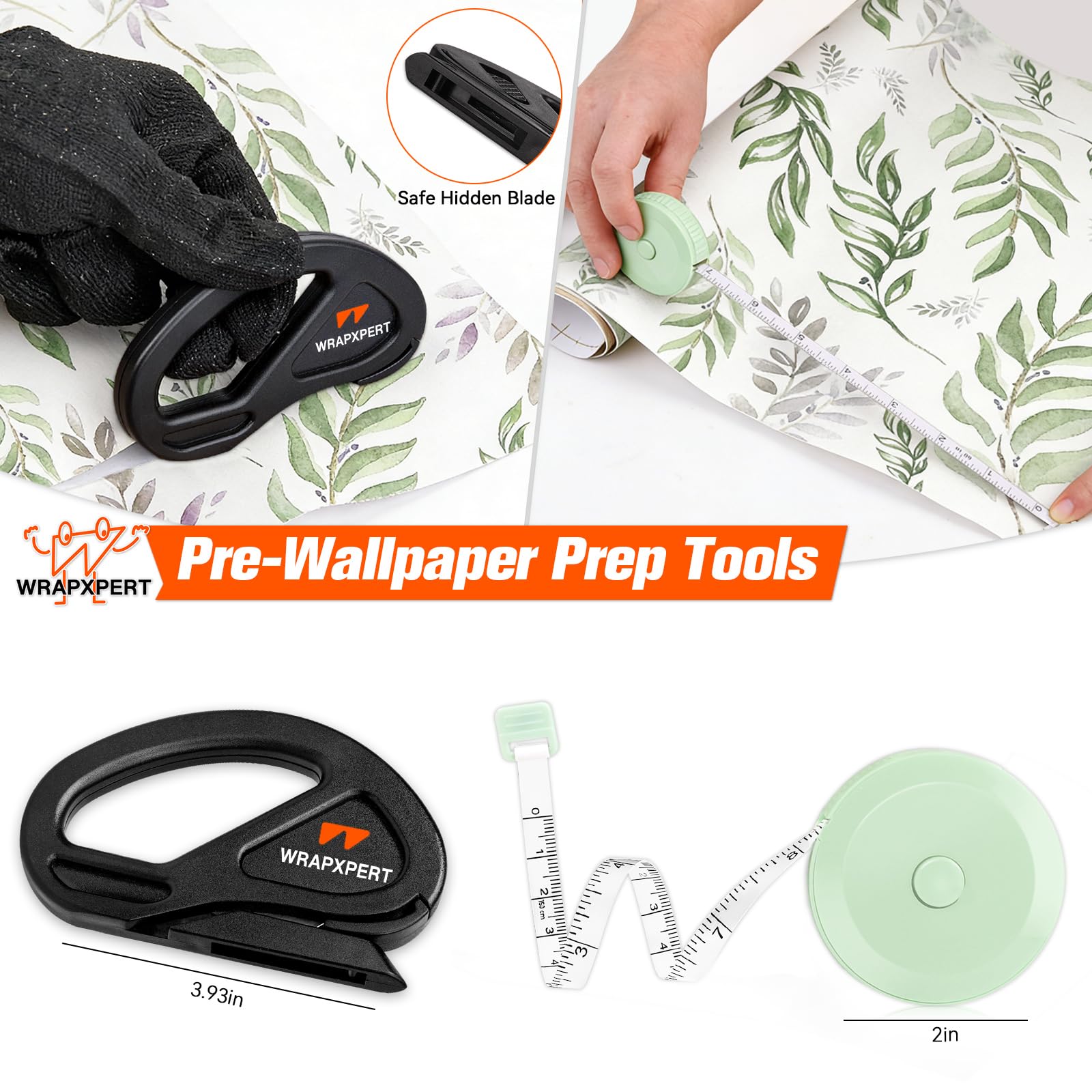 WRAPXERPT - Kit de herramientas de alisado de papel tapiz para despegar y pegar, herramientas para colgar papel tapiz con espátula de fieltro para azulejos de vinilo, baño, película de ventana