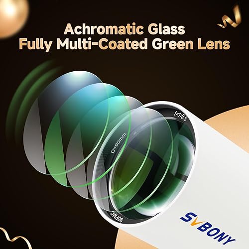 Miniatura 3 de SVBONY SV48P Telescopio, Apertura de 90mm F5.5 Refractor OTA para Adultos Principiantes, Telescopio para Astrónomos Adultos y Principiantes