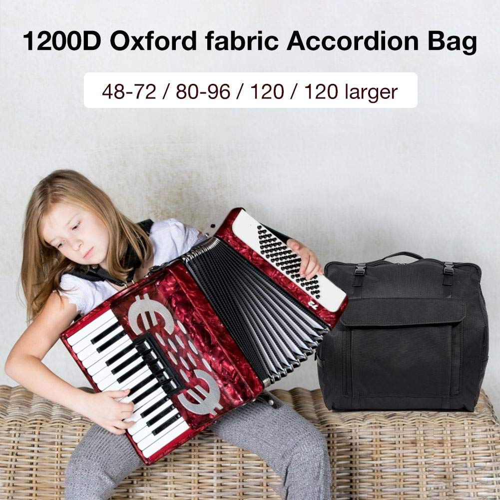 Sac Accordéon, Organisateur D'Accordéon Housse Gig Accordéon Rangement Accordéon Sac Standard pour Accordéons 48/60/72/80/96/120 Bass Piano, Noir