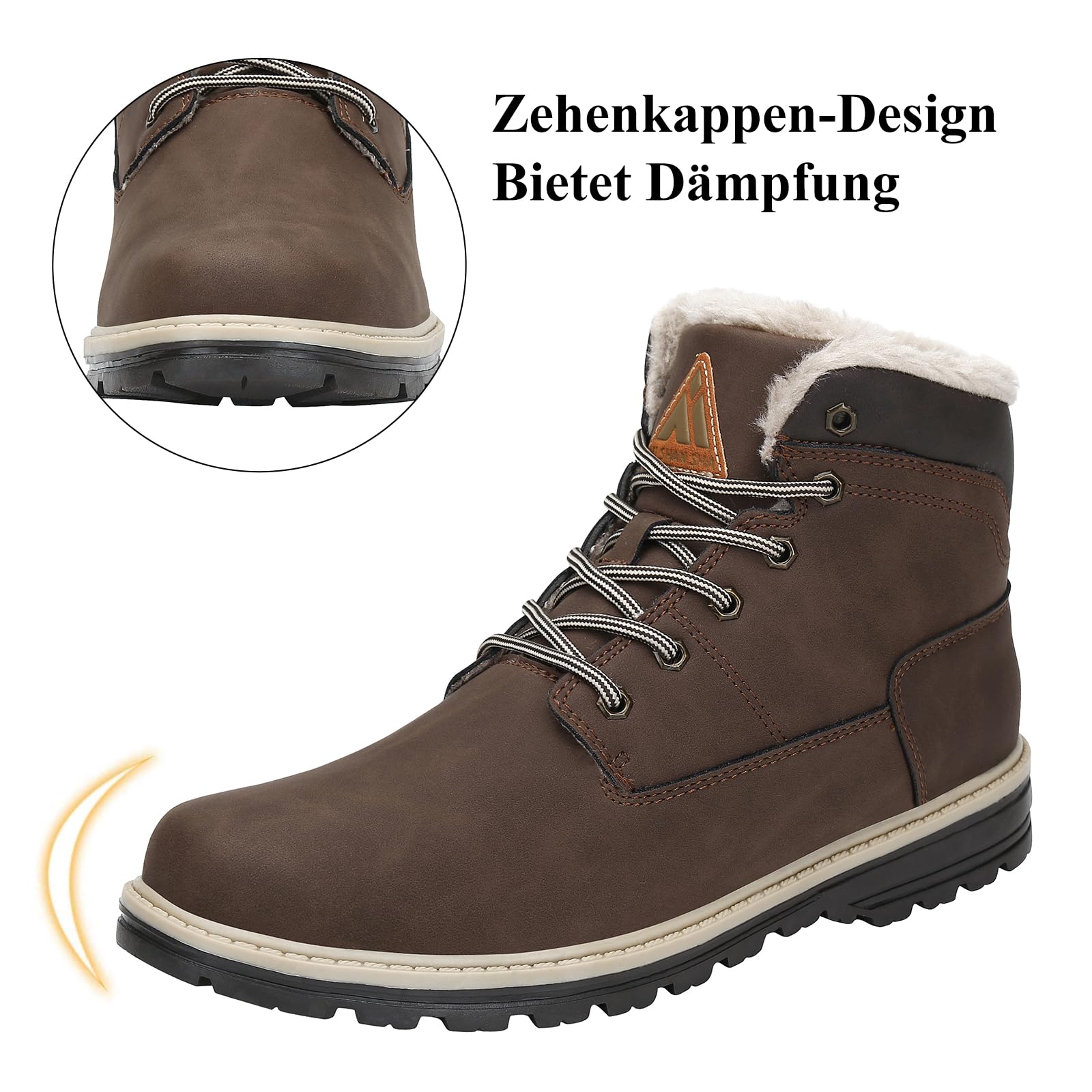 Warme Winterboots Outdoor Gefüttert Schneestiefel 36-48 EU | Herren Winterschuhe, Damen Winterstiefel, Trekkingschuh, Wanderschuh, Bequem, Laufen, Spaziergang, Schnee, Rutschfest