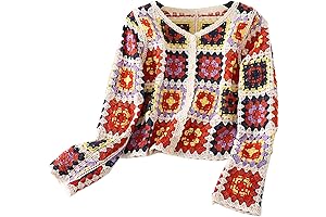 Women's Vibrant and Intricate Crochet Pullover