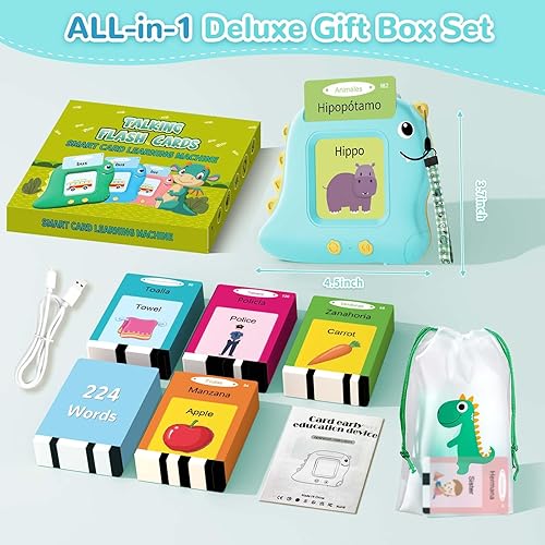 Miniatura 8 de Alotwan Tarjetas didácticas bilingües para hablar españolinglés, juguetes sensoriales de aprendizaje para niños autistas, 224 palabras visuales