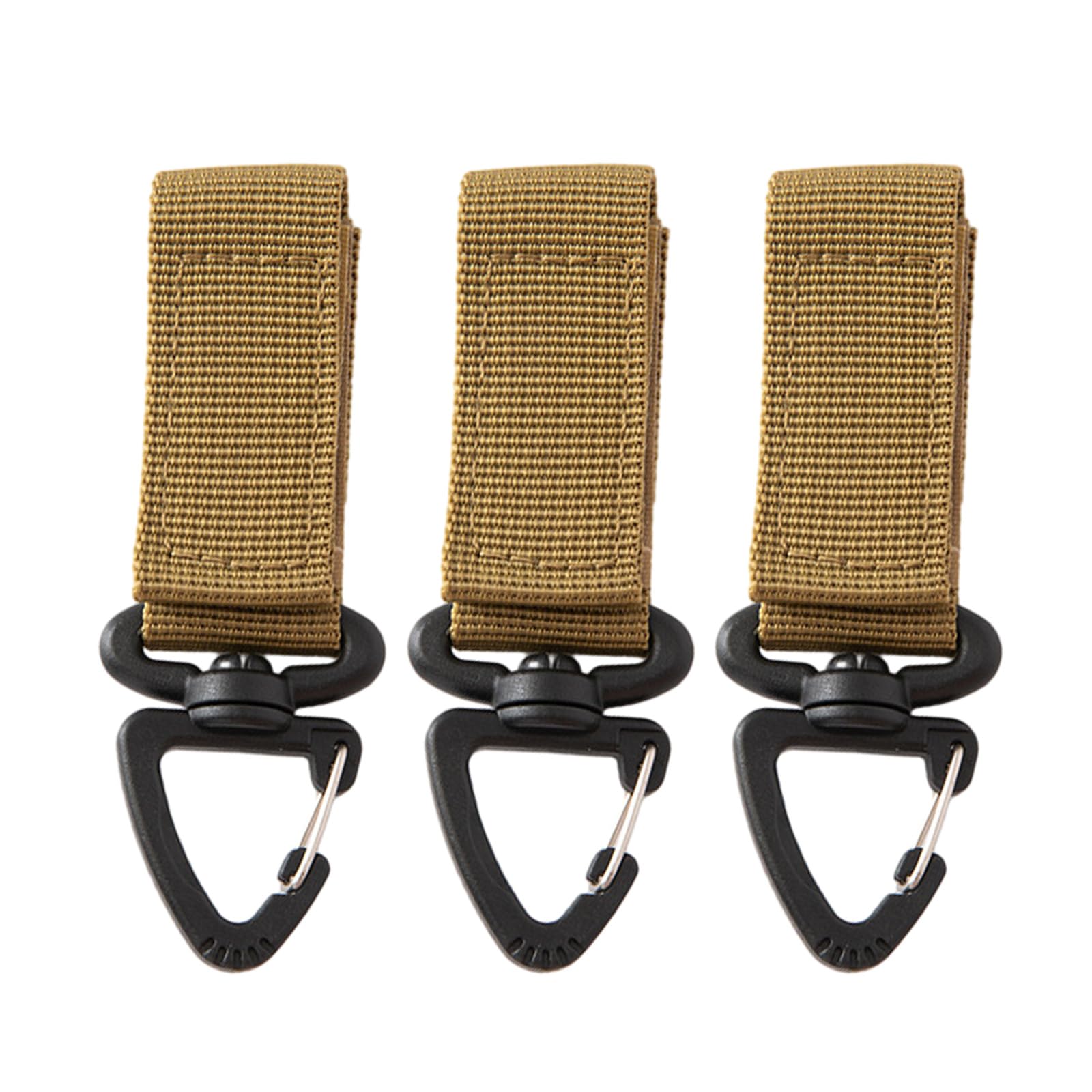 Yazhuq 3 Pcs Belt Hanging Carabiner Hook Nylon Webbing Buckle Strap Clip 360 Degree Rotating Buckle Keychain