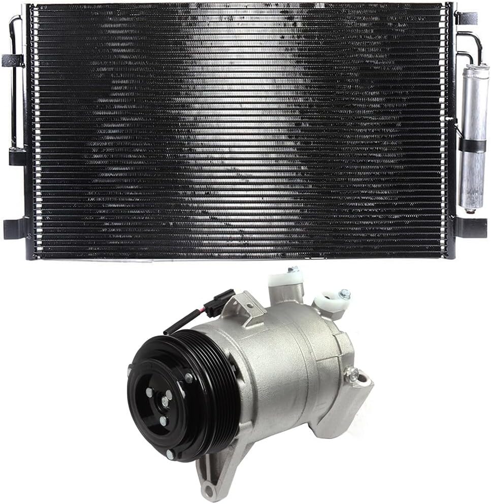 OCPTY A/C Condenser and A/C Compressor set Fit 2009-2014 for Nissan Maxima 3.5L
