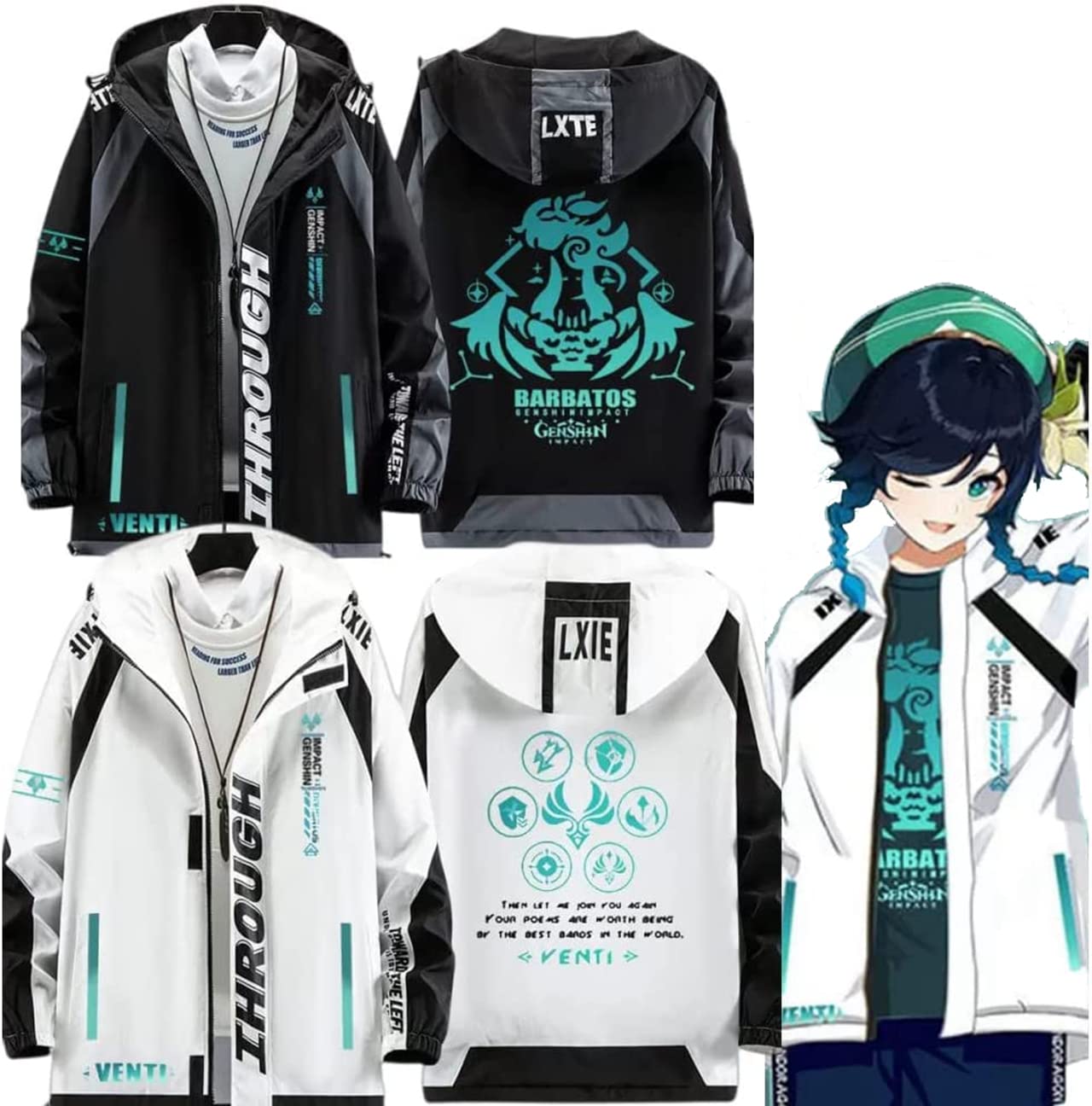Amazon.co.jp: 原神 ウェンティ 印象パーカー ジャケット服 秋冬 厚手