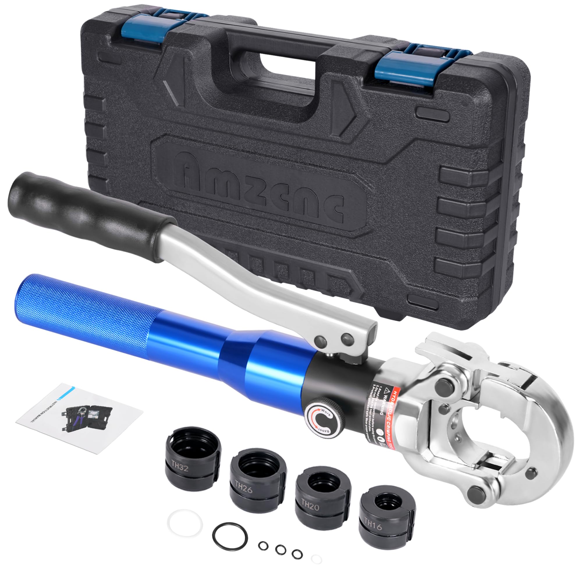 AMZCNC Pinza de prensado de tubos profesional con boca en forma de TH de 16-32 mm, adecuada para tuberías compuestas, de aluminio-plástico, PB, PEX, etc. Recycled Claim Standard 100