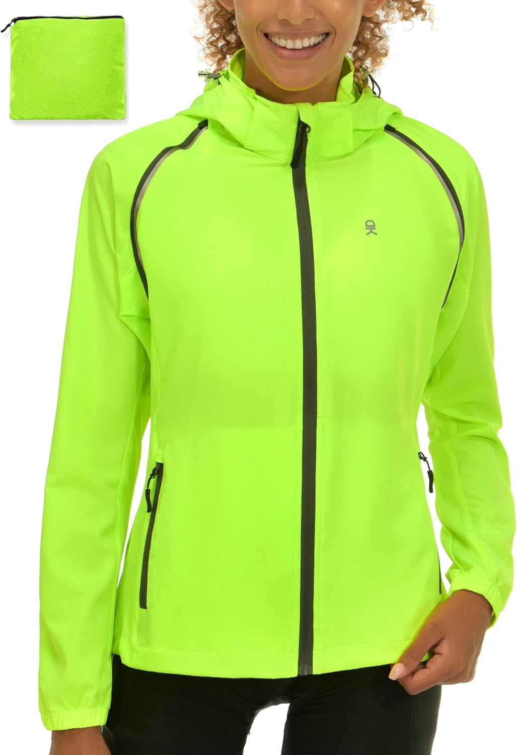 Little Donkey Andy Women's Lightweight Waterproof Cycling Jacket with Removable Sleeves & Hood for Biking Running Golf - Image 2