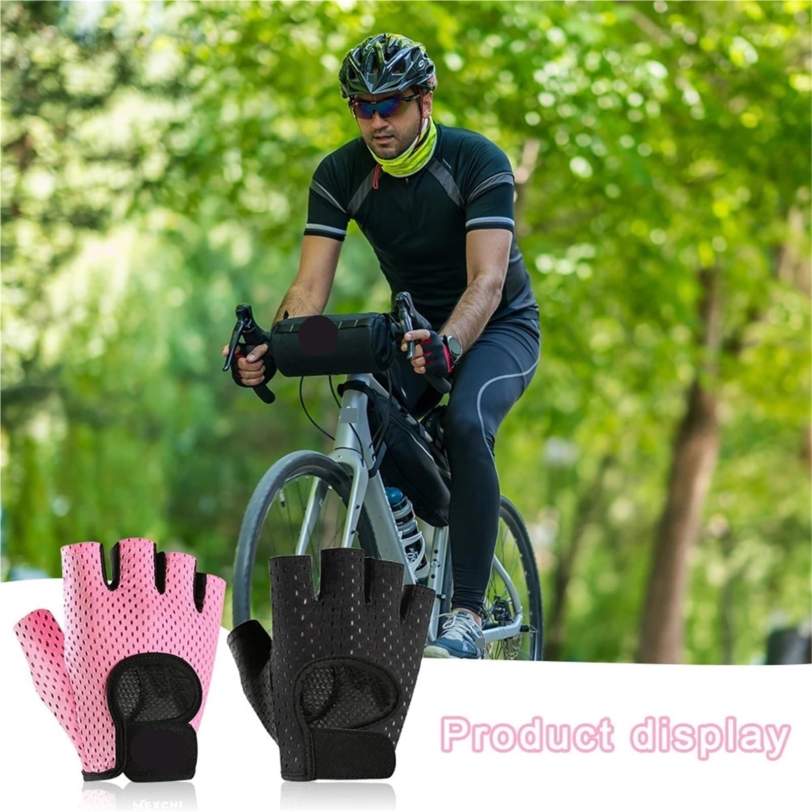 Guanti Da Fitness Guanti da allenamento sportivi con mezze dita Guanti da fitness traspiranti antiscivolo Guanti da ciclismo all'aperto Equipaggiamento protettivo for sport indoor Per Fitness(Pink,X-L