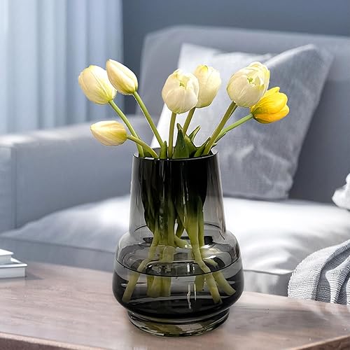 Miniatura 7 de Aoderun Jarrón de vidrio para flores, hecho a mano, moderno, grande, para centros de mesa, sala de estar, oficina, comedor y mesa de café, cocina,