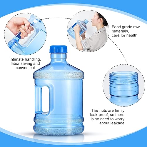 Miniatura 3 de Botella de agua de 2 piezas, botella de agua redonda de plástico con asa, botella de agua reutilizable a prueba de fugas, para gimnasio, deportes,