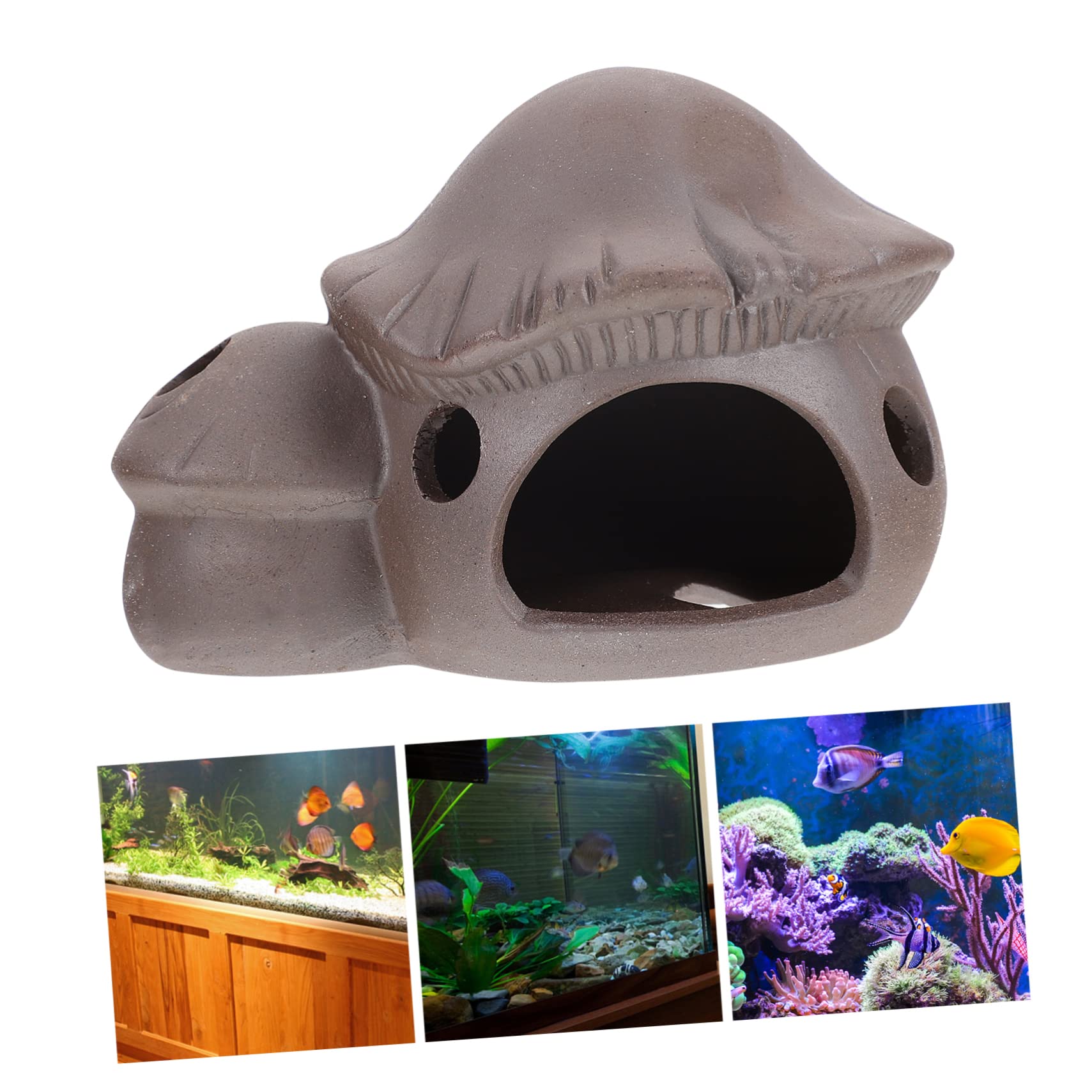 FRCOLOR Lot de 3 Mini Pots en Argile pour Aquarium - Cachette pour Poissons - Cachette pour crevettes - Cachette pour Perroquet - Argile Violette