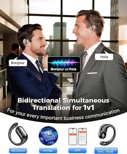 Miniatura 3 de AI Real-Time Translation Earbuds, 144+ Language Translator Earbuds Real Time - Audifonos Traductores Inglés Español - Bluetooth 5.4 OWS for