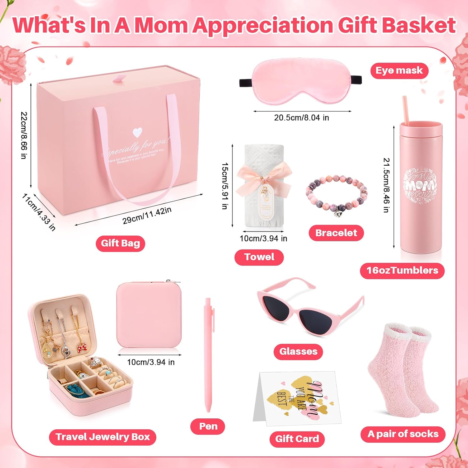 Skylety 10 Pcs Valentine's Day Birthday Gifts for Mother, Best Mom Gifts Basket Box from Daughter Kids Mother-in-law New Mom Set for Valentines Presents Wife from Husband Women Birthday(Cute Style) - Image 2