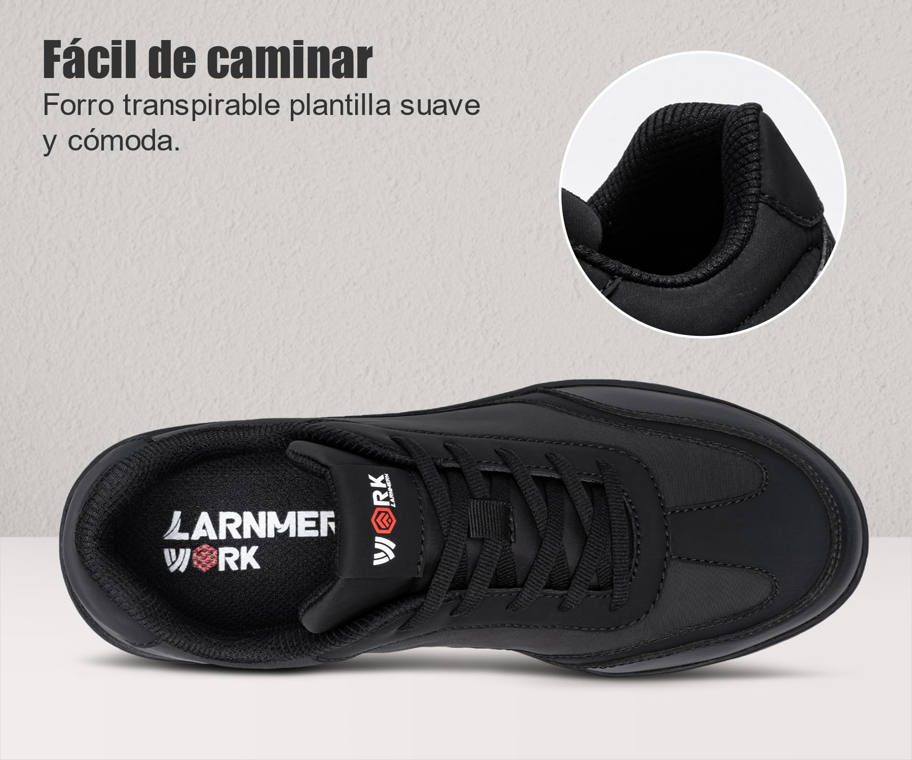 LARNMERN Zapatos de Seguridad para Hombre Antideslizantes Puntera de Acero Zapatillas Trabajo Transpirable Ligero Comodo Calzado de Seguridad