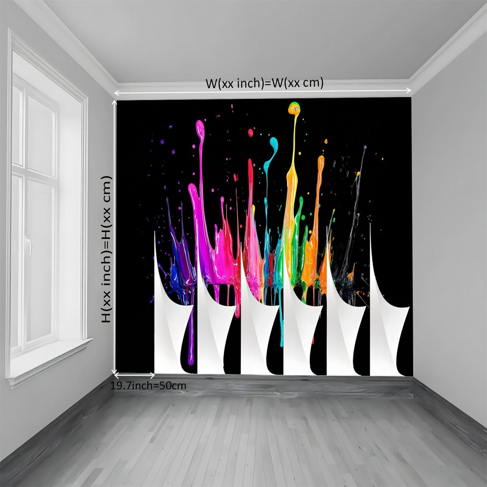Fototapeta z efektem 3D, kreatywna tapeta z efektem 3D, czarna tapeta 350 x 256 cm, tapeta z włókniny, nowoczesna tapeta ścienna, salon, sypialnia, pokój dziecięcy, dekoracja ścienna, tapeta z motywem