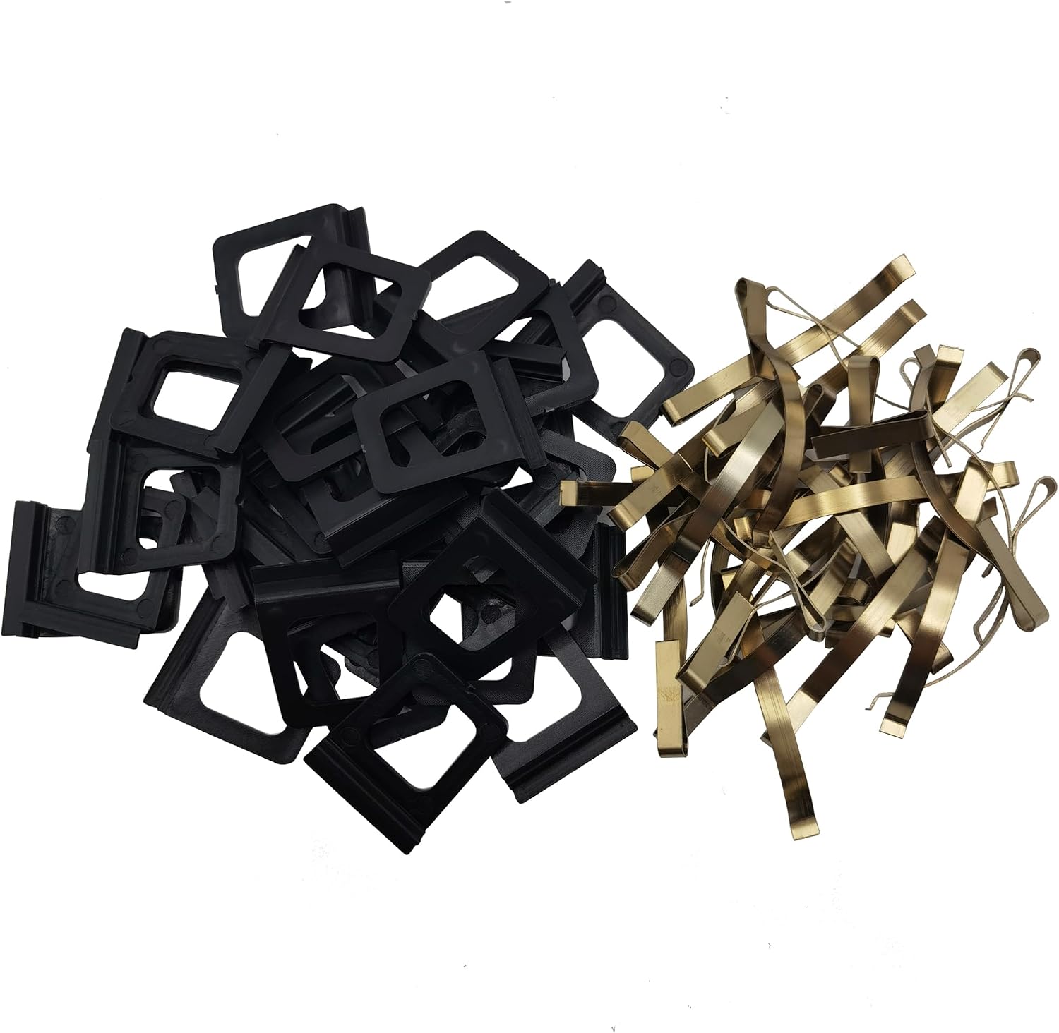 Black 60 PCS Window Screen Frame Side Tension Springs and Pull Tabs, 30 PCS Steel Tension Springs and 30 PCS Screen Frame Pull Tabs, Replacement Hardware for Aluminum Window Screens