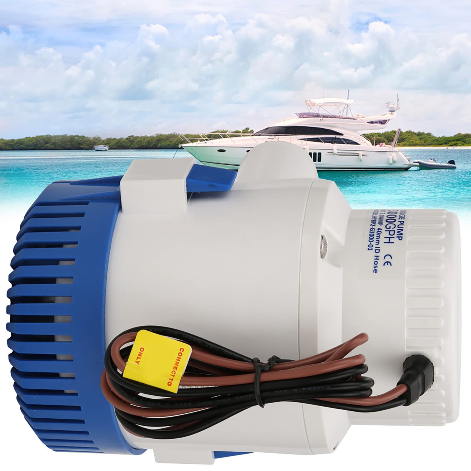 Para Bomba de achique, Bomba de Agua Sumergible automática para Yates horizontales Grandes de 24 V, construcción de Grado Marino Resistente, eliminación eficiente de