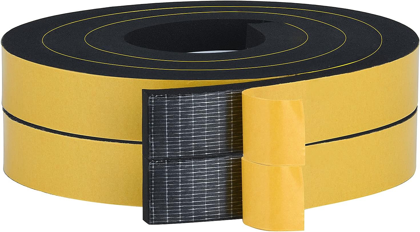 Weather Stripping Soundproof, 1 in x 3/4 in Weatherproof Foam Insulation Tape, High Density Seal Strips for Door Window Air Conditioner, Easy Cut to Size, 2 Rolls Total 13Ft