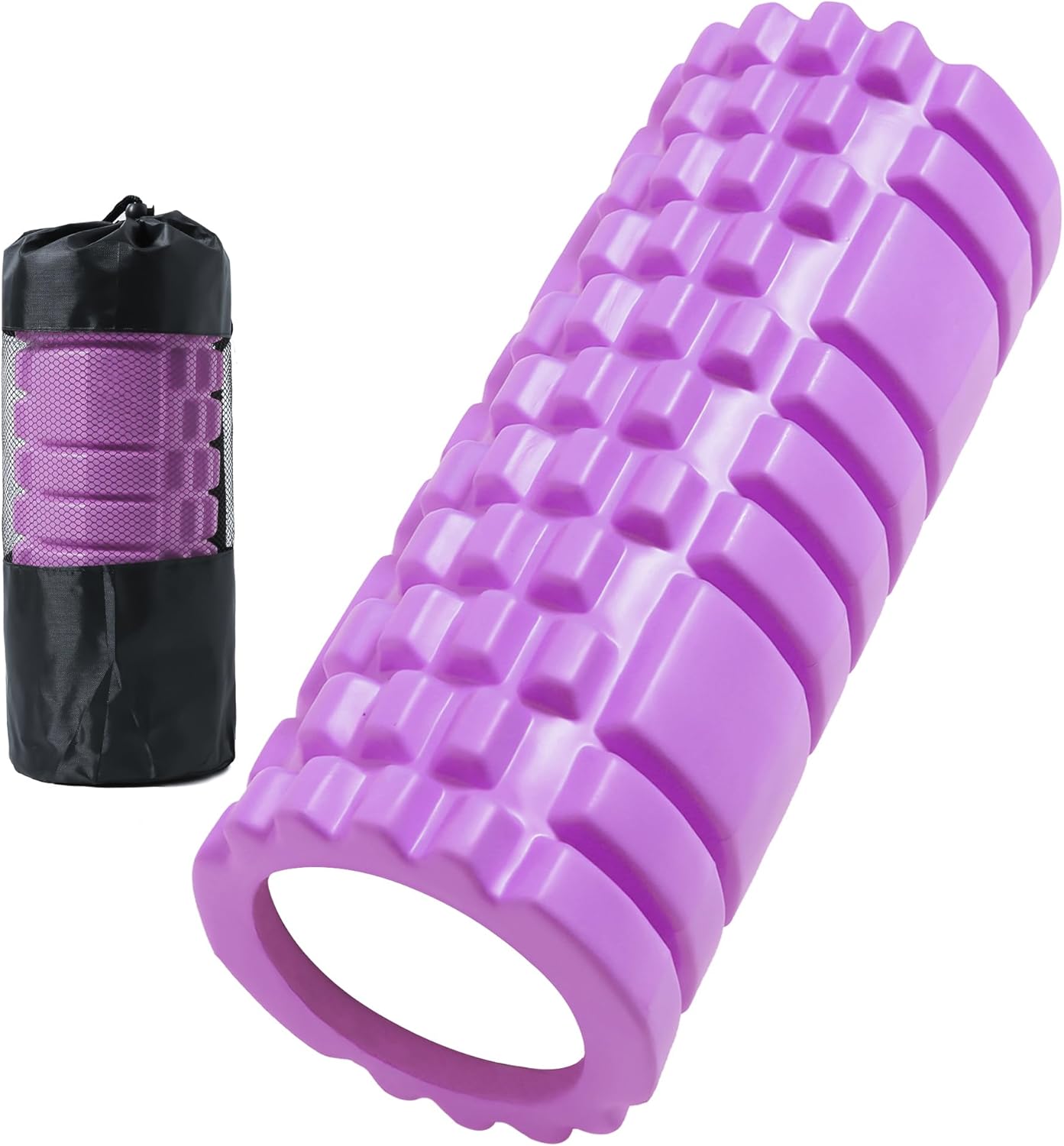 Foam Roller, Myofascial Release, Load Capacity 660.1 lbs (300 kg), Massage Roller, Myofascial Roller Set, Storage Bag Included, Beginners, Ultra Lightweight, Home Training, Muscle Relaxation, Yoga Pole, Sports Equipment, Blue