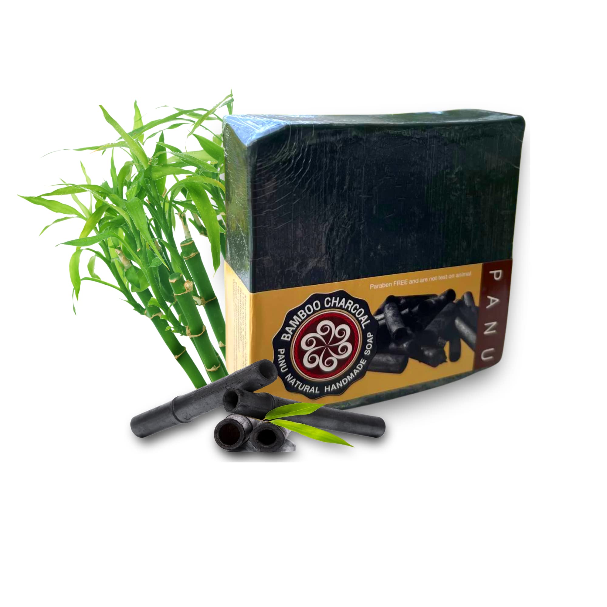 Panu Natural Activated Charcoal Soap Bar - Charcoal Soap Bar - Exfoliating Bar Soap - Charcoal Black Soap Bar for Acne and Eczema - Bath, Body and Face Soap - Vegan, Handmade