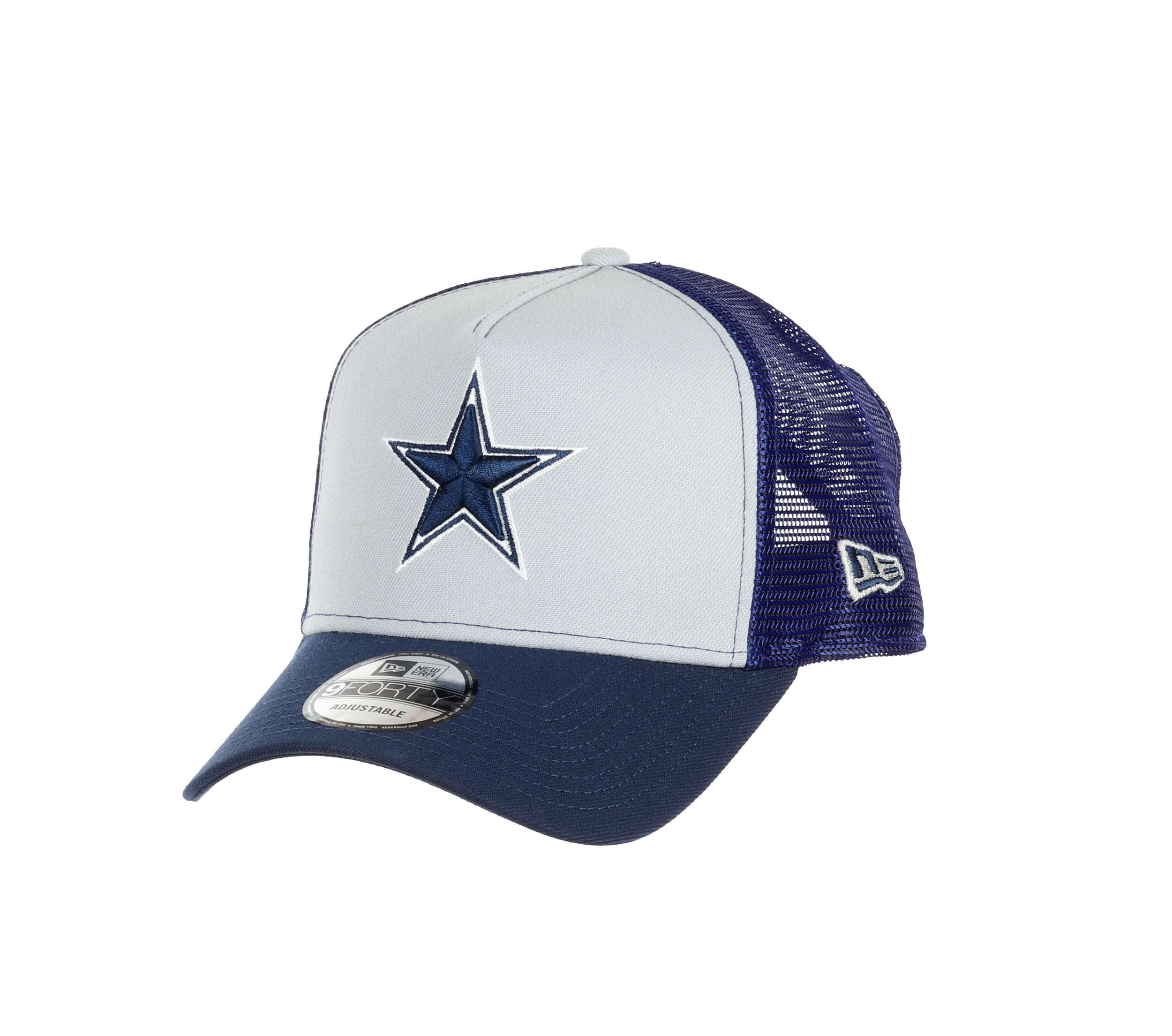 New Era Dallas Cowboys NFL Two Tone Grey Blue 9Forty A-Frame Adjustable Trucker Cap
