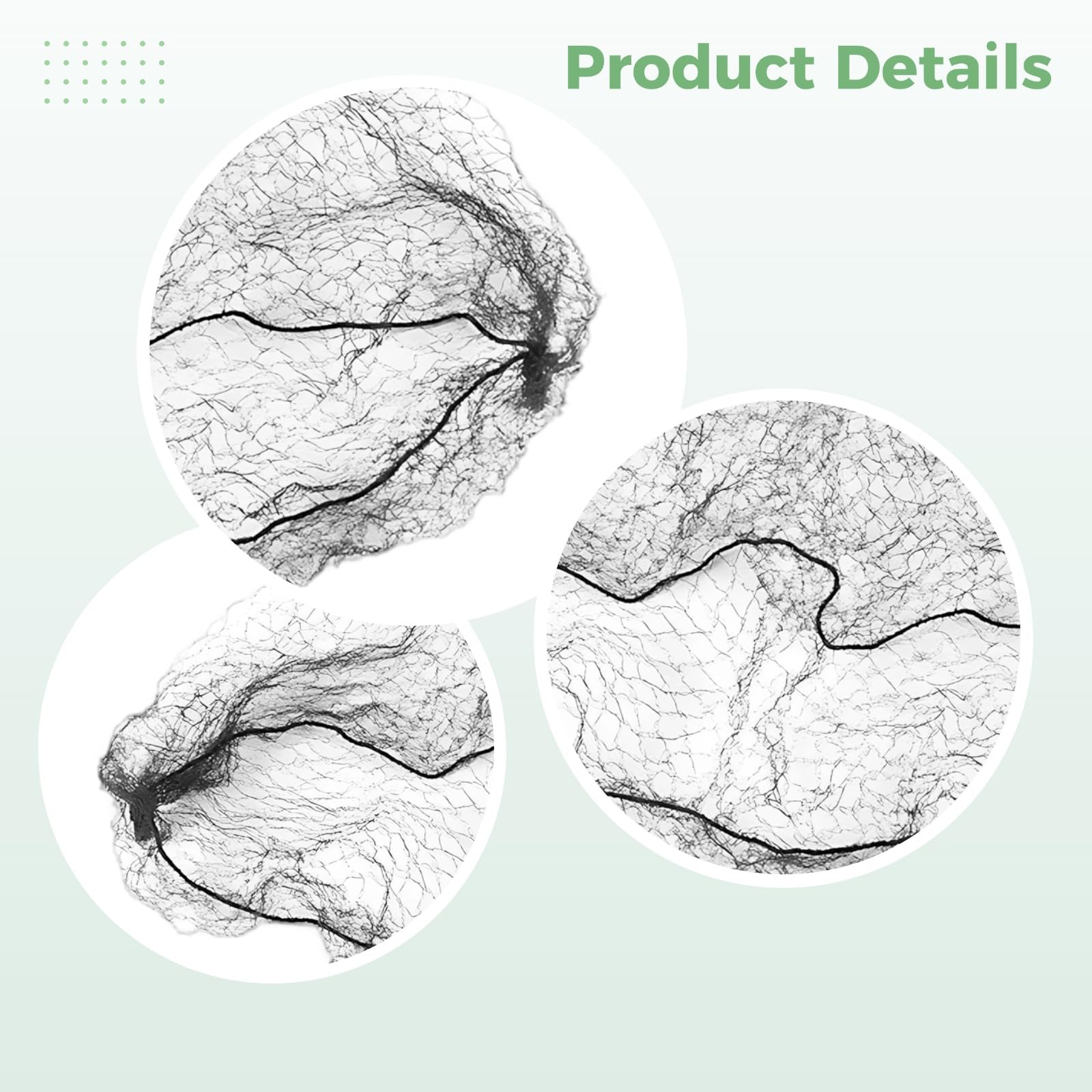Generisch 40 retine invisibili per parrucche, retine in nylon da 0,1 cm, elastiche, resistenti per danza, palcoscenico e uso professionale