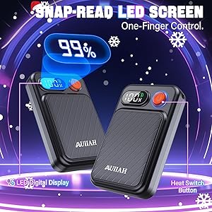 Hand Warmers Rechargeable 2 Pack - Electric Rechargeable Magnetic Hand Warmer with LED Display, 4 Heat Levels, Lanyards, USB, Gift for Men Women Kid, for Golf/Skiing/Camping/Hunting Essentials