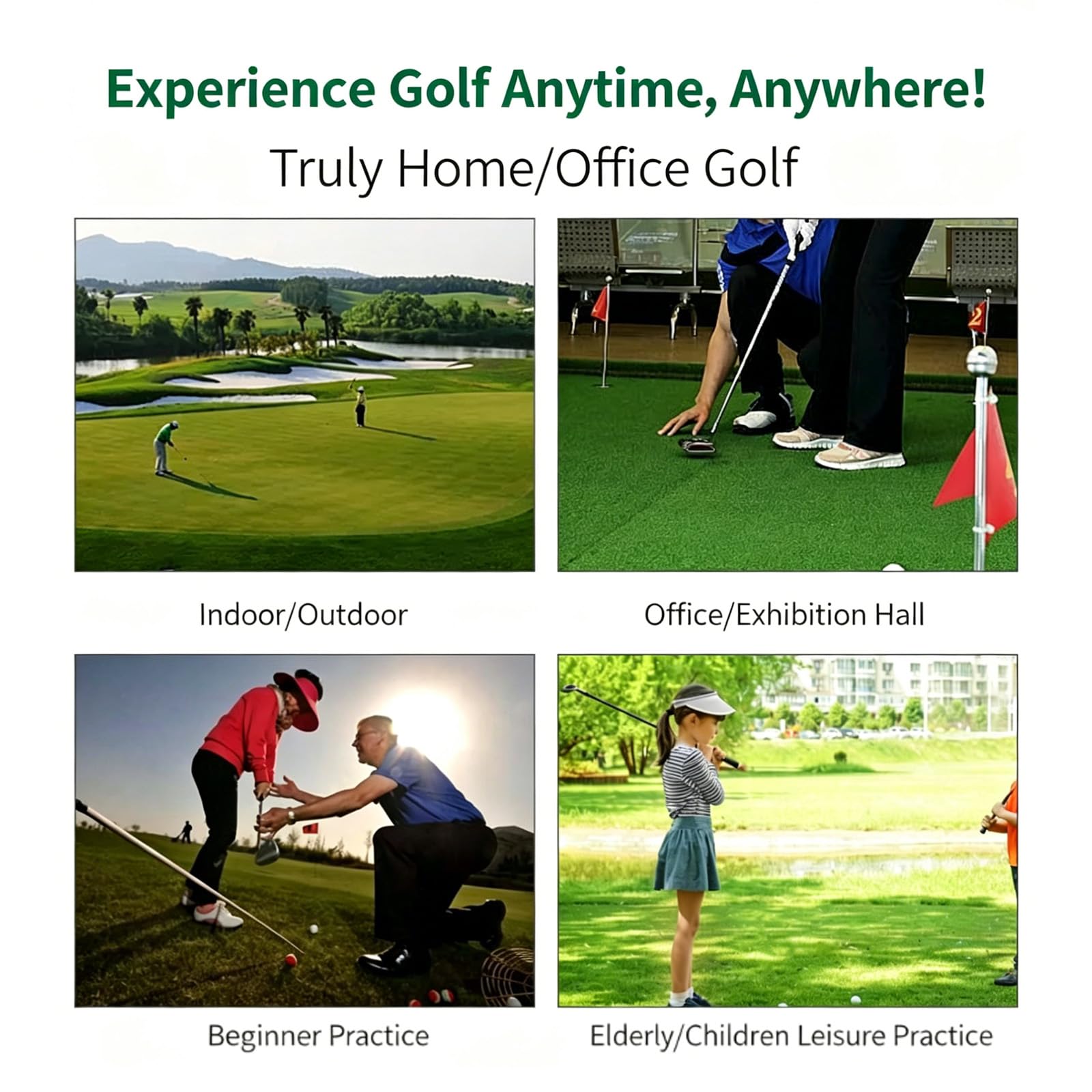 Golfschwungtrainer Mit 360°-ballrückführung, Höhenverstellbar