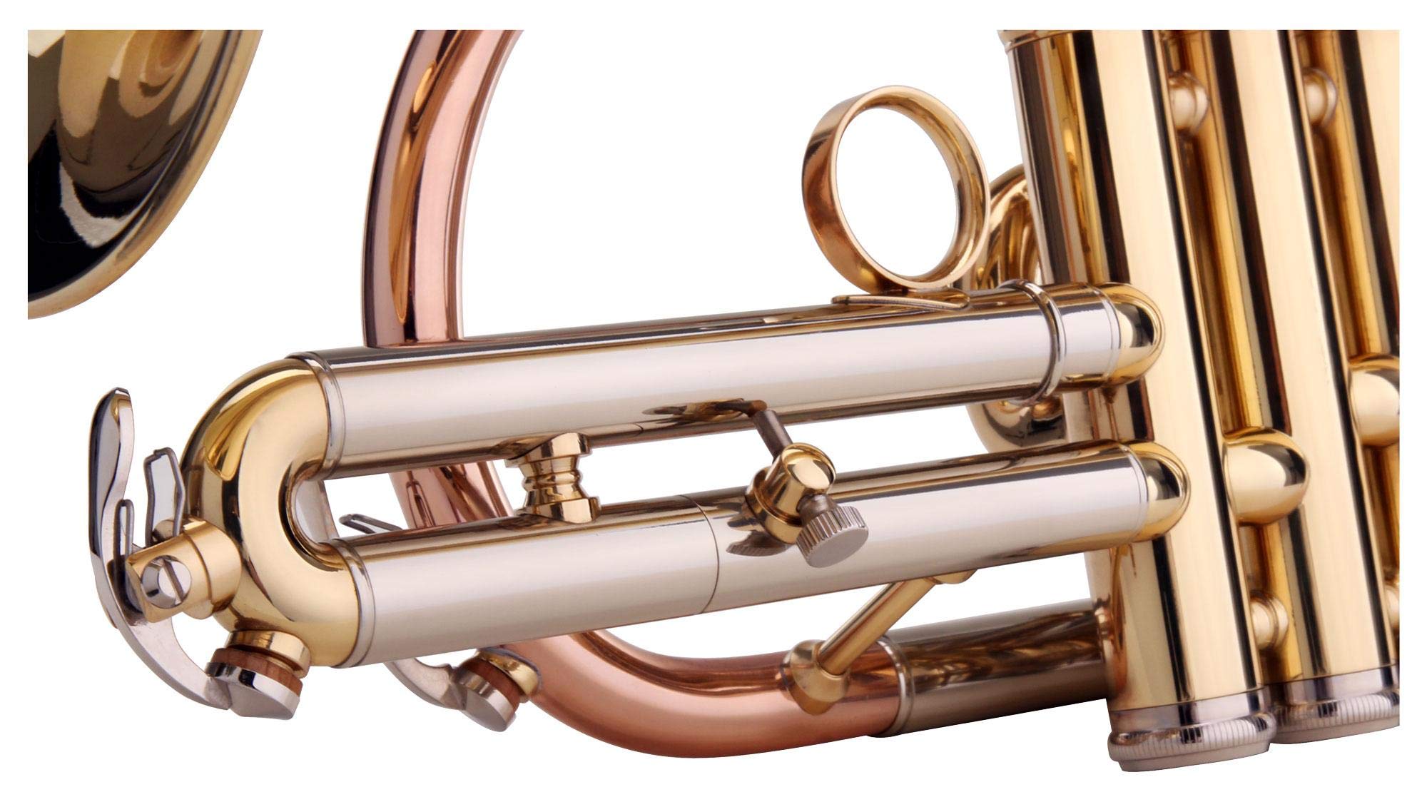 Classic Cantabile CR-400L Cornet en Sib (laiton, pistons inox, coulisse en maillechort, avec étui, embouchure) doré