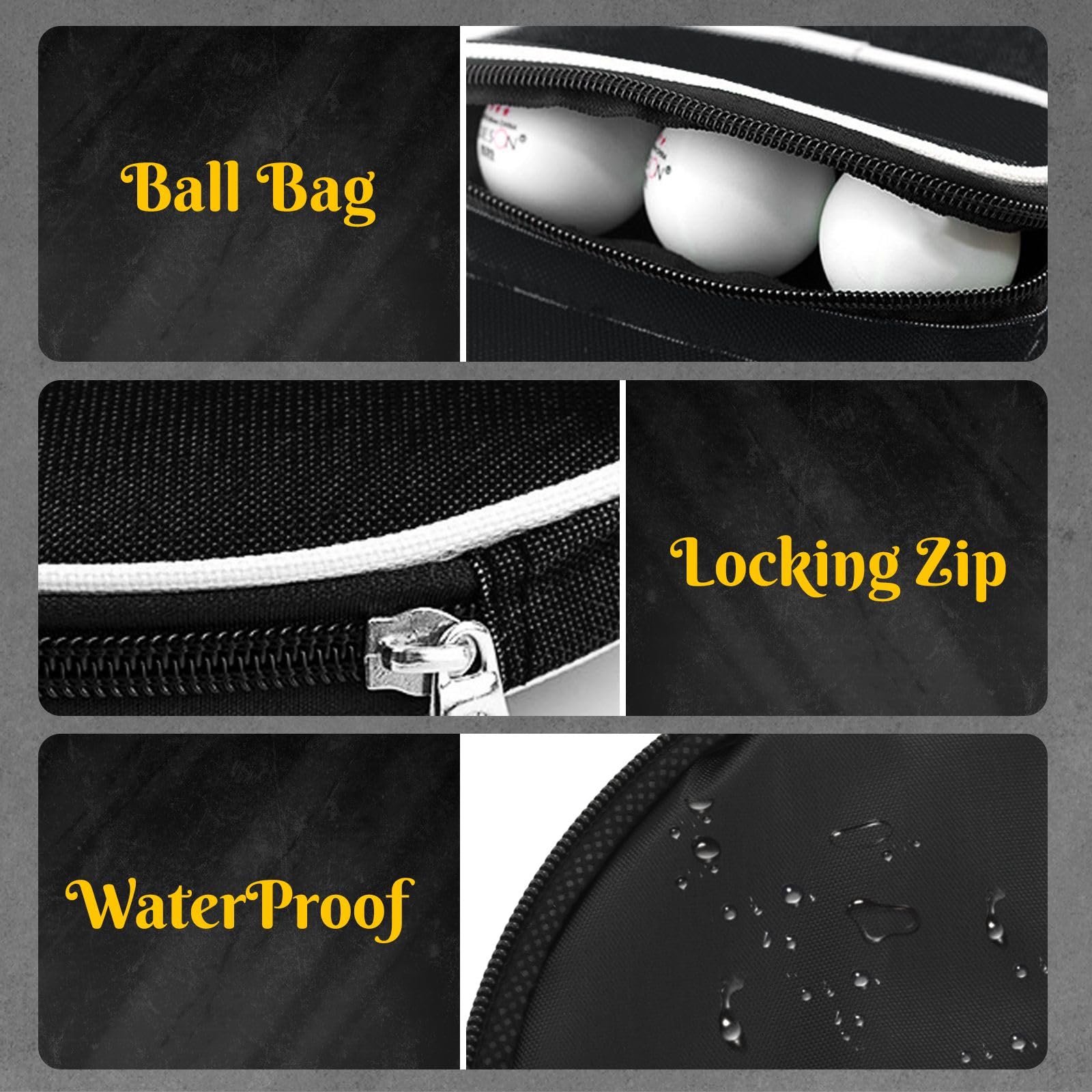 SULIUDAJI 1 Pièce Housse Raquette Ping Pong, Housse de Raquette Safe avec Rangement balles - Durable et éranche à la poussière - pour Raquettes de Ping-Pong