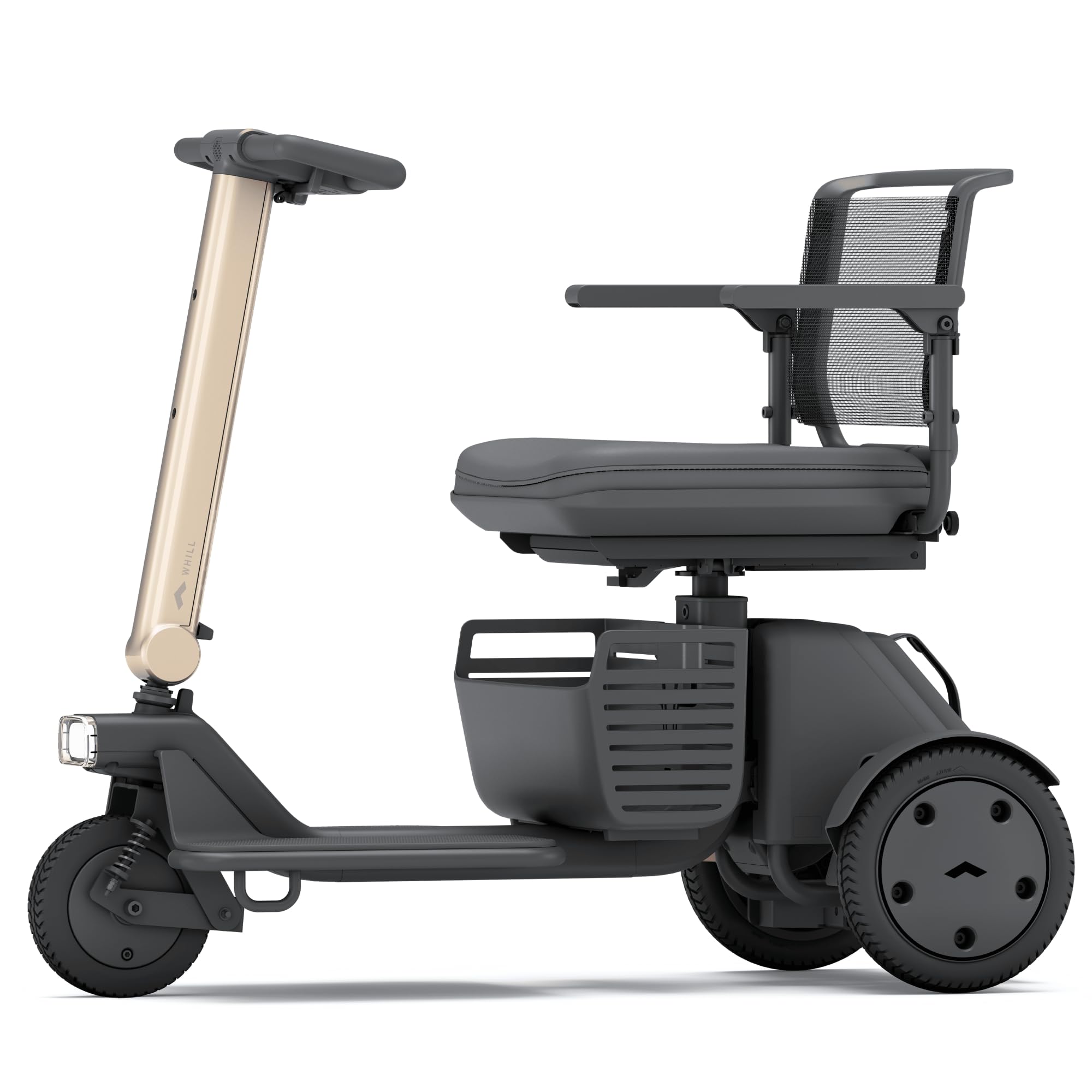 WHILL Model Ri 3-Wheel Mobility Scooter, Stabilizer Technology, IPX5 Water Resistant, 12-Mile Range, Airline-Friendly, Smartphone App Connectivity (Bronze)