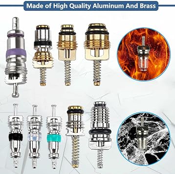 134pcs Car Air Conditioner Valve Core Kit R12 R134a A/C Schrader Valve Core