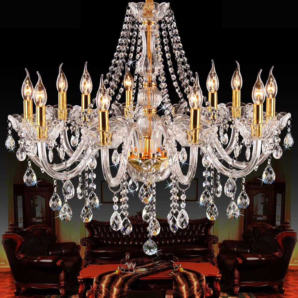 Wdw Golden 8005 Genuine K9 Crystal Chandelier Clear 2, 6, 8, 10 Arms (10 Arms)