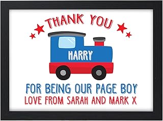 Train Thank You Gift for Page Boy, Best Man, Usher - Personalised Train Print Gift - Thank You Presents for Page Boy Wedding Party Favours - A5, A4, A3 Prints and Frames