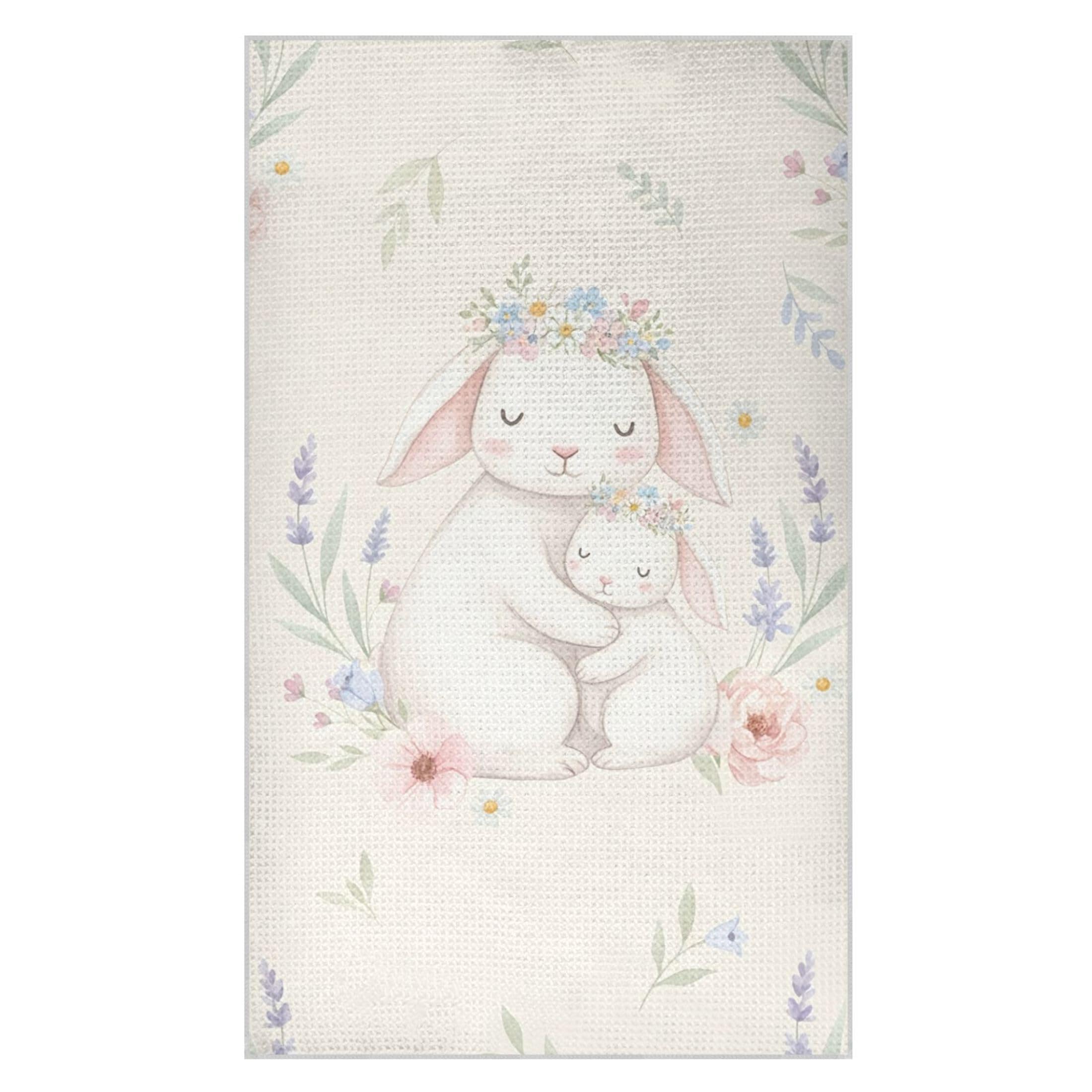 Kutsu Bunny Waffle Weave Kitchen Towels Absorbent Quick Drying Dish Towels for Kitchen, Decorative Tea Towel, 18x30 in