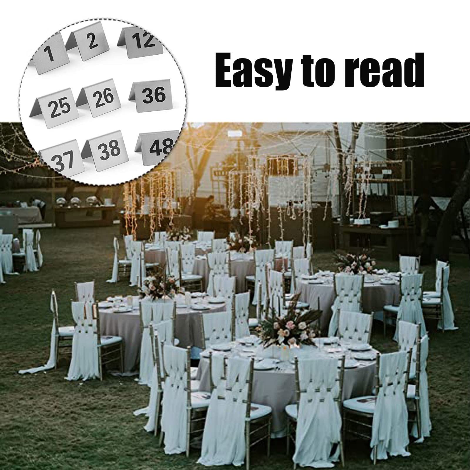 Señalización Digital, Tarjetas apilables con números de Mesa, for recepciones Bodas, lo Mejor for Banquetes, cafeterías y restaurantes(50pcs)