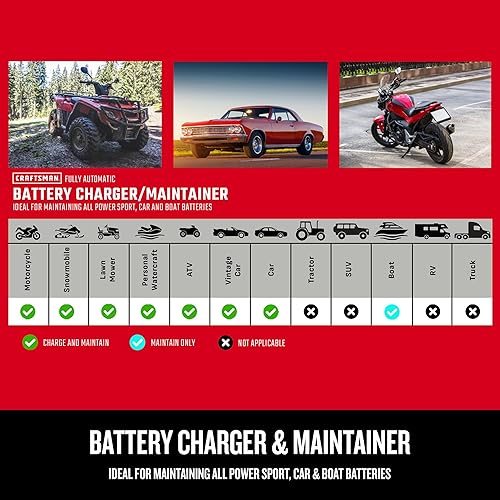 Miniatura 6 de CRAFTSMAN CMXCESM258 - Cargador, mantenedor, desulfatador y comprobador de batería automotriz 4 en 1 totalmente automático, 12 amperios, 6/12