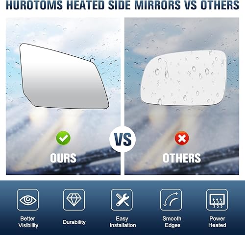 Miniatura 4 de Espejo lateral del pasajero de vidrio para GMC AcadiaSaturn OutlookChevy Traverse 2007-2016 Espejo retrovisor calefactable con placa de respaldo de