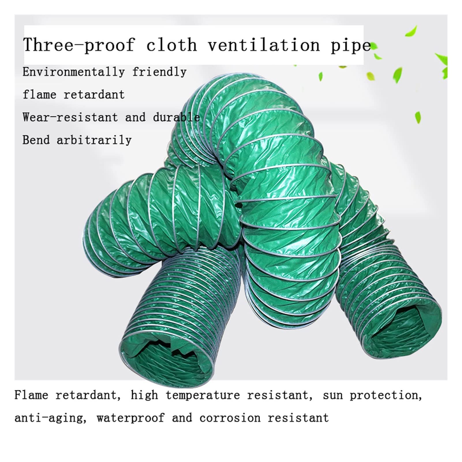Tubo Climatizzatore Tubo di ventilazione in tessuto a tre prove, ritardante di fiamma, resistente alle alte temperature, cappa da cucina, tubo di scarico, tubo telescopico for la rimozione della polve