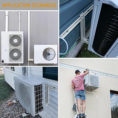 Miniatura 7 de Yarssihha Mini soporte de montaje en pared dividido para bombas de calor universales de aire acondicionado sin conductos de 7000-24000 BTU, soporte