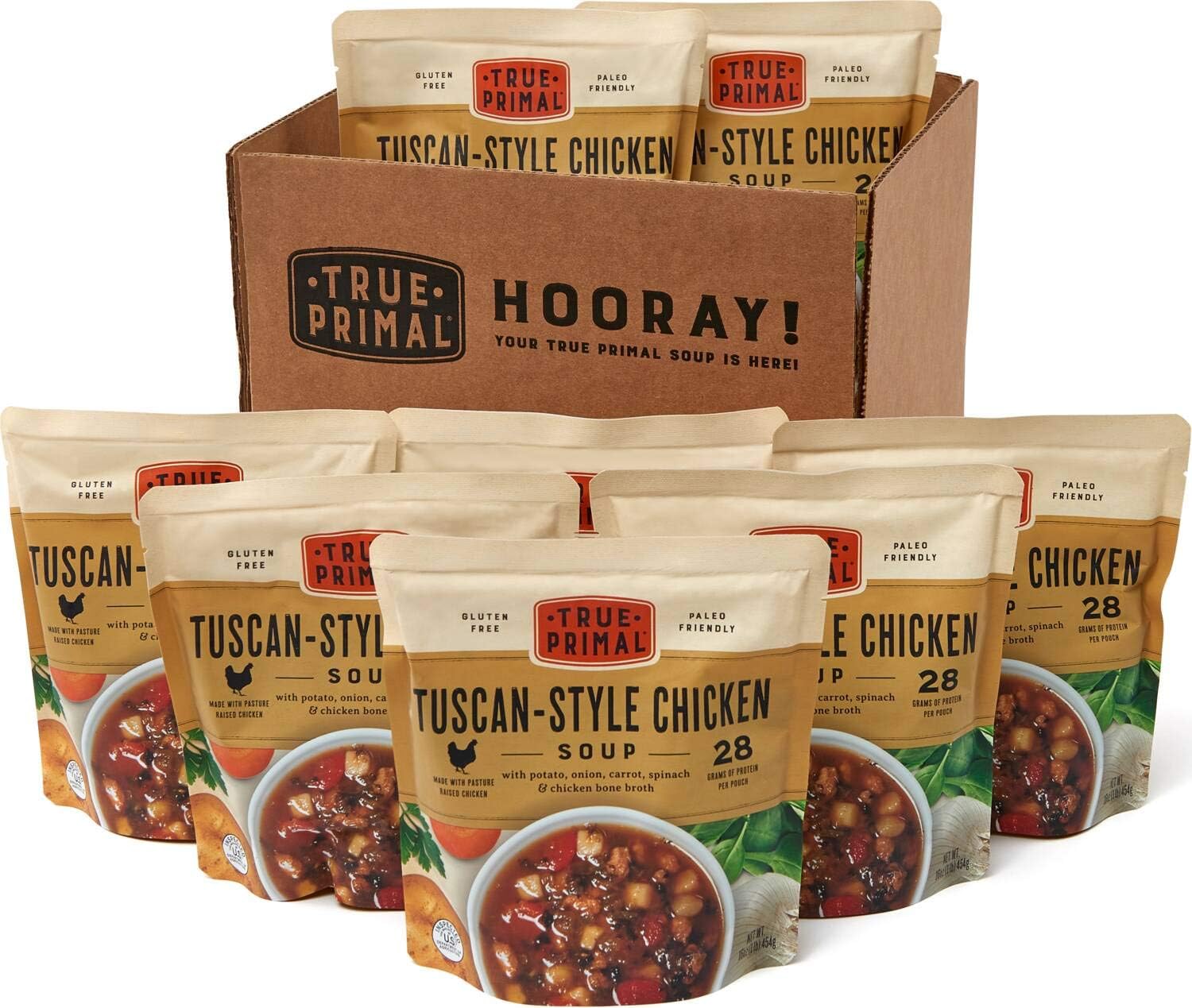 True Primal Tuscan-Style Chicken Soup 8-pack, Ready to eat, Gluten free, Paleo, Pastured chicken, Whole30, Bone broth