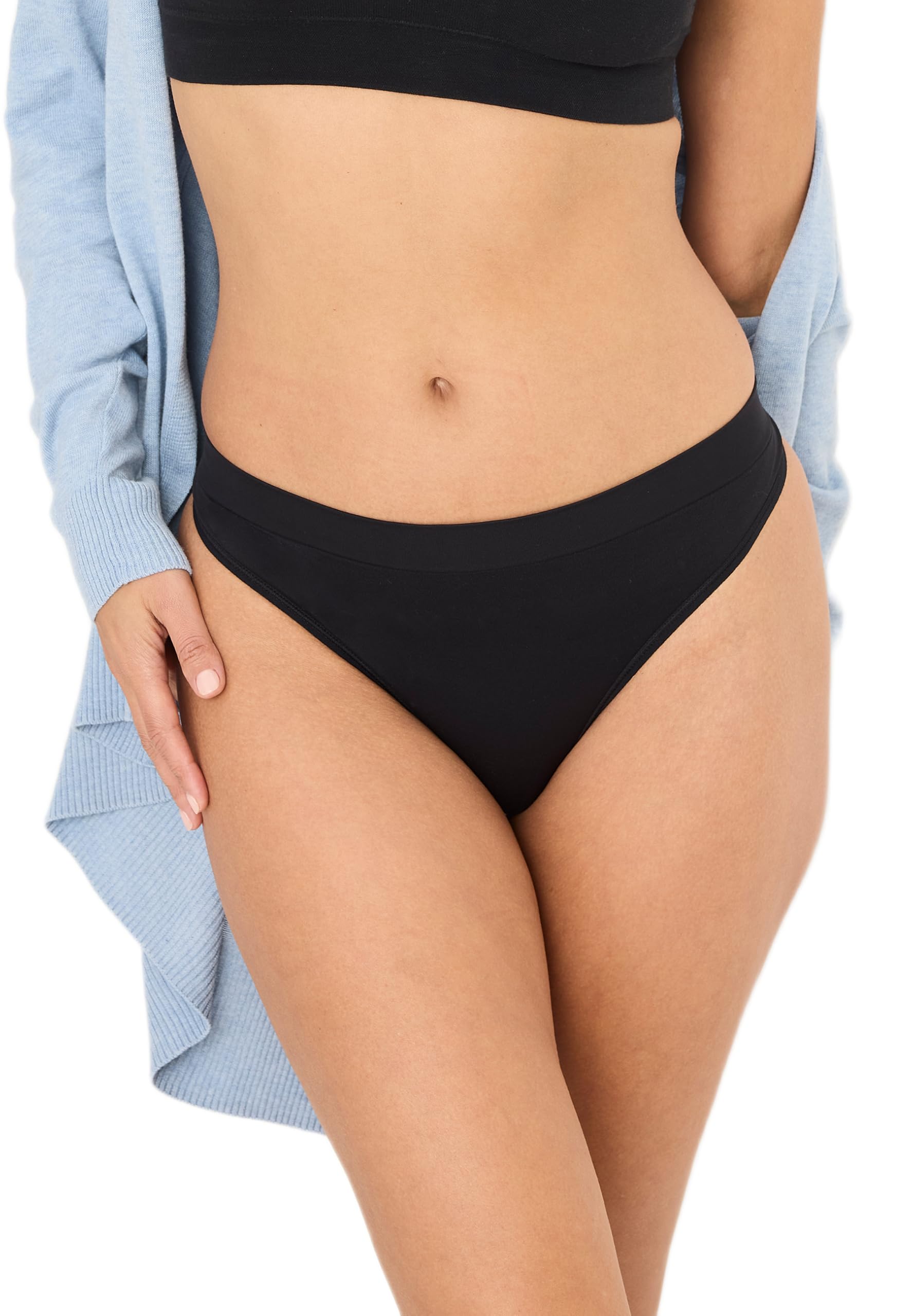 Jockey Women's Seamfree Thong, Black, L