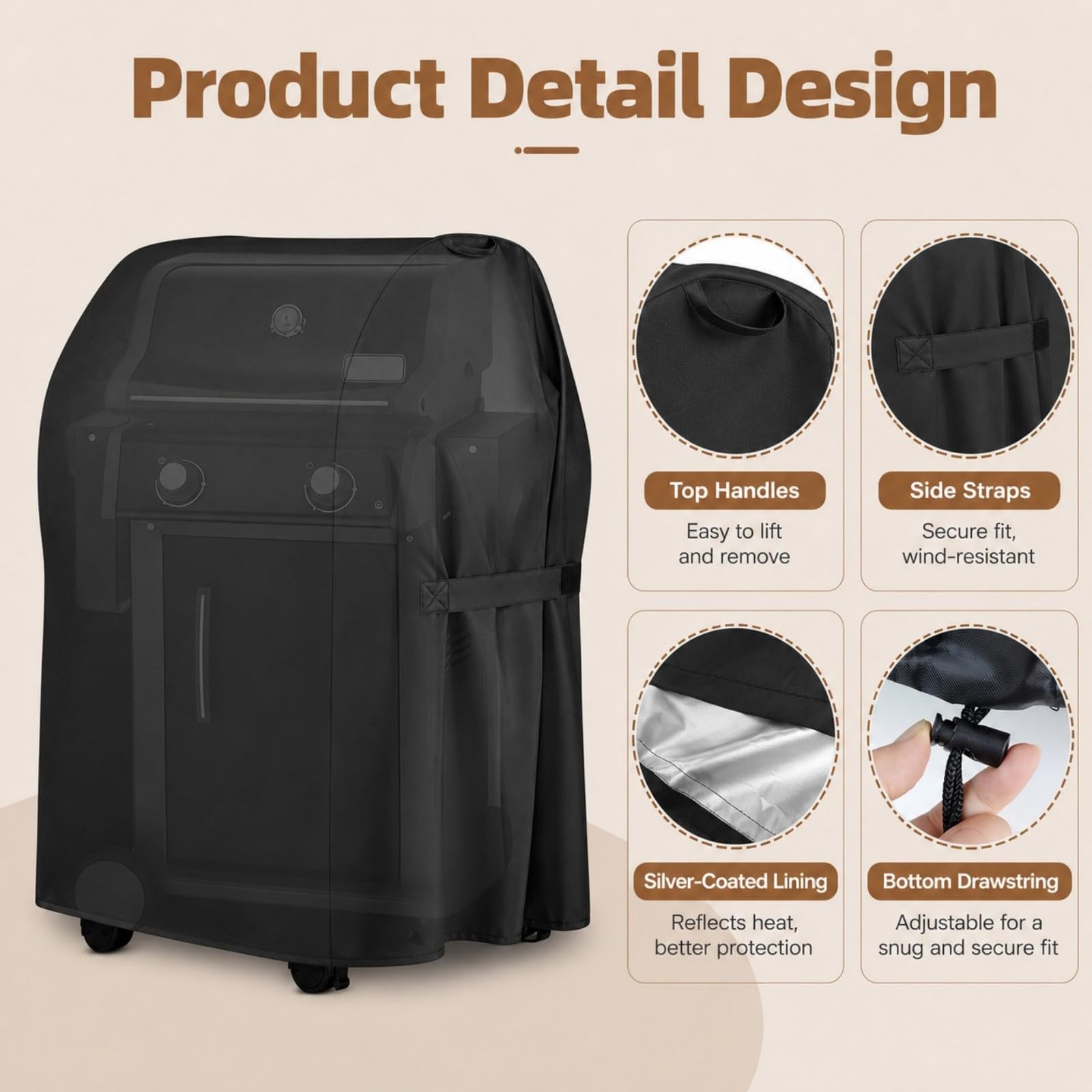 Grillabdeckung 420D Wasserdicht für Napoleon Freestyle 365 SB 2022-2023 2024 2025 2026+,Grill Schutzhülle,Reißfeste BBQ Abdeckung mit Klettverschlüssen und Kordelzug