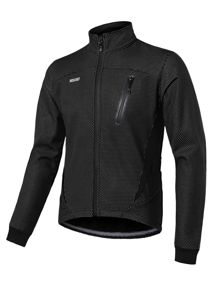 ARSUXEO Fleece Cycling Jacket Man Winter Thermal Mountain Bike Jacket