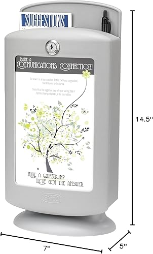 Miniatura 6 de Safco Products - Caja de sugerencias personalizable 4233GR color gris área de visualización de 5 12 W x 8 12 H llaves y accesorios de montaje
