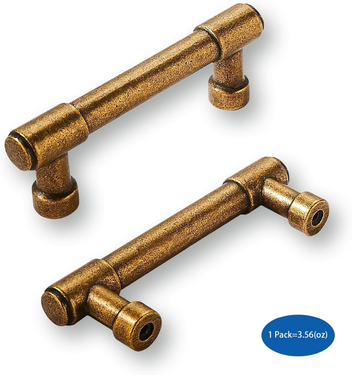 KHTUMEWARE-3 Antique Brass Cabinet Pulls CTC 3 in (76 mm) 6-Pack in Antique Brass — KHTUMEWARE