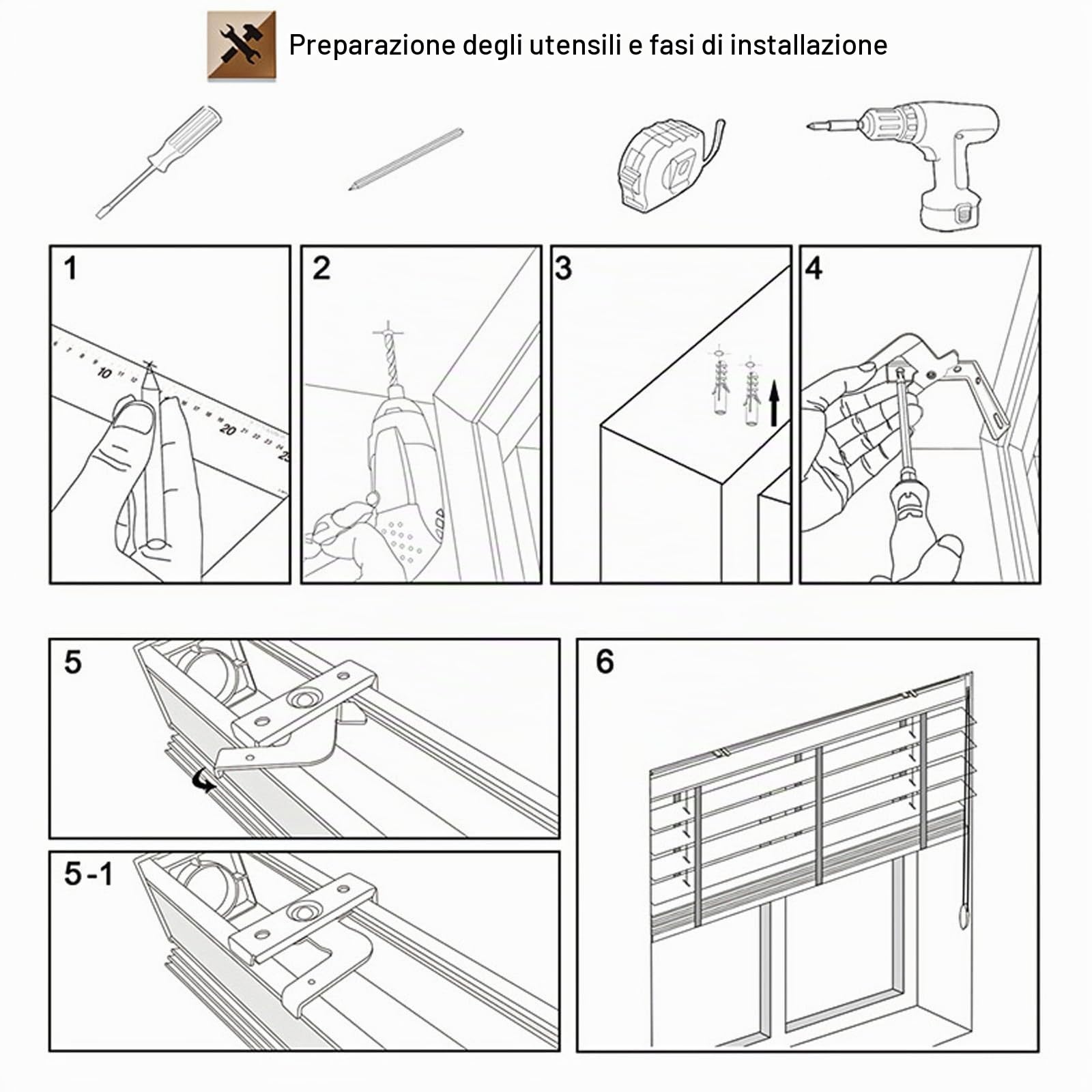 Tende Veneziane In Legno Con Lamelle Da 5 Cm, Misura Personalizzabile 30 Cm–180 Cm L X 60 Cm–200 Cm A, Tende Orizzontali Senza Fili Per Oscuramento E Oscurità, Installazione Facile Interno/esterno